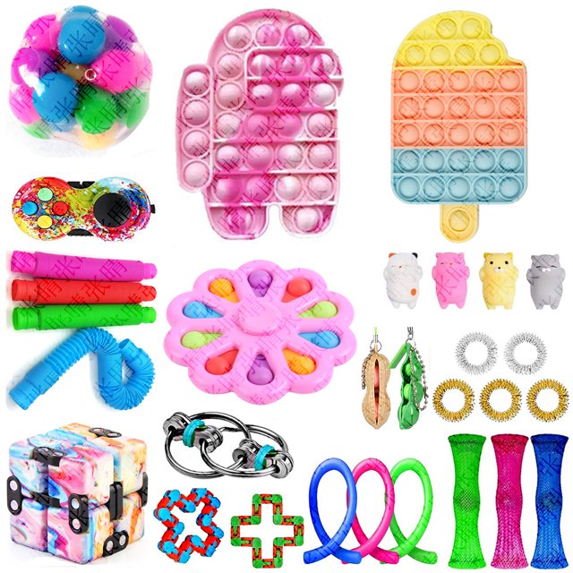 ITFABS Silicone Decompression Toys, Stress Relief Press Type Toys Kit
