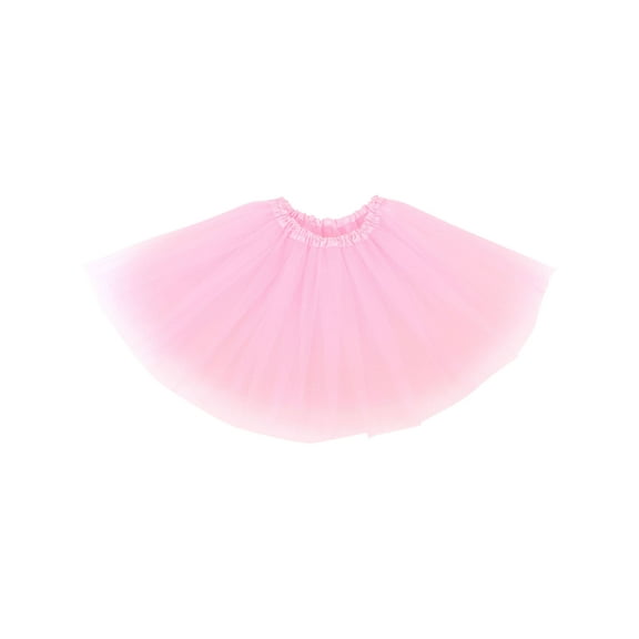3 Layered Ballerina Tutu W/ Stretch Waist, Tulle Fibers, Pink
