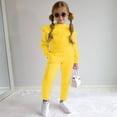 thumbnail image 2 of Staki Girl Back to School Outfits Girls Clothes 2 Piece Outfit Top + Cargo Pants, Tween Fall Clothing Set 3T,4T,5T,6Y,7Y,8Y(Yellow,5-6 Years), 2 of 9