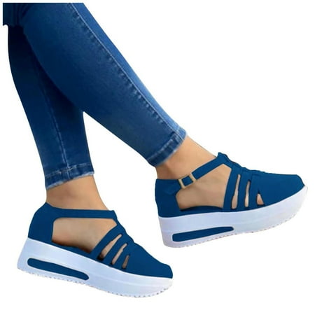 

DVKOVI Womens Sandlas Platform Sandles Hot Sandals Women Teen Slippers for Girls Beach Sandals Girls Sandals Women Sandals Platform Sandals Blue 36
