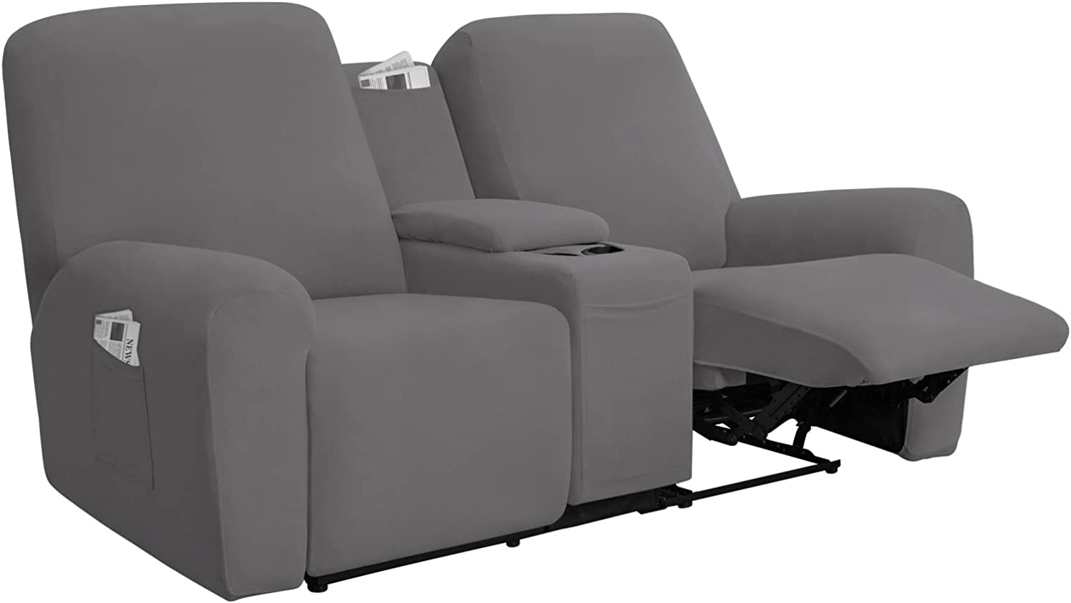 Stretch Recliner Loveseat Cover with Center Console Sofa Slipcover Soft
