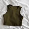 thumbnail image 2 of SAWOBUUN Women Crop Tank Top Sleeveless Slim Fit High Waist Casual Workout Basic Summer Tank Top, 2 of 8