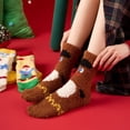 thumbnail image 5 of CPNG Ugly Christmas Socks for Boys Girls Festive Patterns Striped Fuzzy Socks Cute Coral Fleece Cozy Warm Crew Socks Christmas Fluffy Slipper Sock, 5 of 7