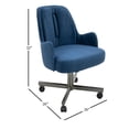 thumbnail image 3 of Chromcraft Fabric Dining Upholstered Caster Chair in Antonio Navy (set of 2), 3 of 5