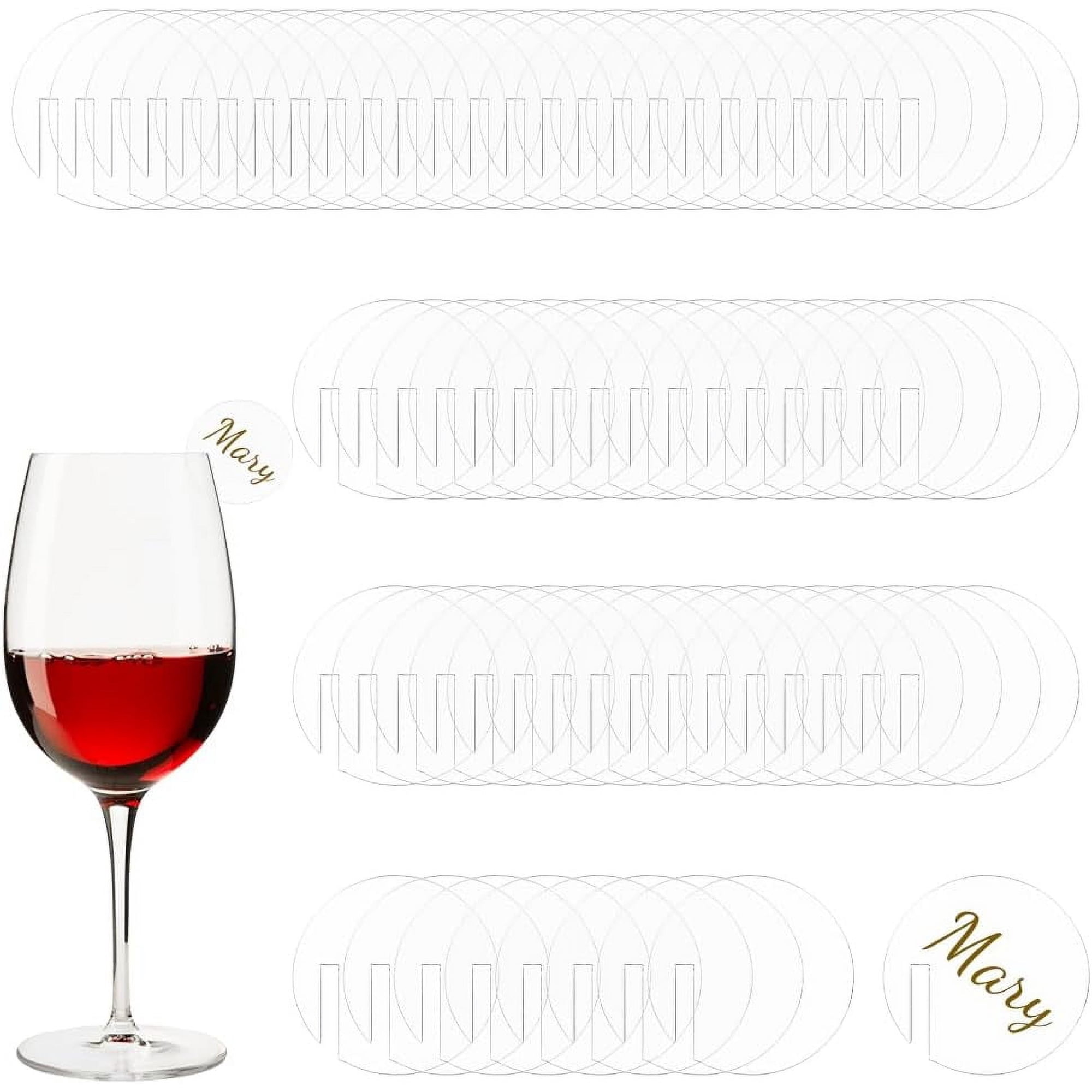 90Pcs Acrylic Circle Drink Tags 40mm Wine Glass Disc Blank Party Drink Tag Circles Transparent Drinking Tags Acrylic Drink Label
