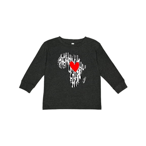 Inktastic Black History Month Ink Print African Heart Boys or Girls Long Sleeve Toddler T-Shirt