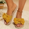 thumbnail image 4 of Summer Slippers for Women Flat Heel Non-Slip Open Toe Slip-on Slides Women Footwear Causal Summer Dressy Beach Shoes Yellow 6.5, 4 of 9