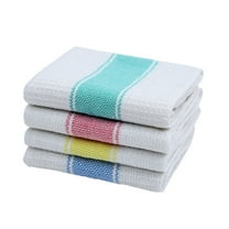 Hecteas Wipes - Cleaning Cloth - 4Pcs Kitchen Dishcloths for Washing Dishes 13.7X13.7 Inches Absorbent Dish Rags Cotton Scrubbing Wash Cloths Dish Towels Sets(4*Dish Towel - Multi-Color)