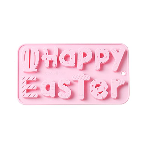 Red Moldes para fondant, moldes para decoración de pasteles, utensilios para hornear con forma de letras de Pascua feliz