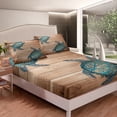 thumbnail image 4 of YST Ocean Animal Bed Sheets Set Sea Turtle King Size Sheet Sets, Wild Animals Sheets Brown Old Barn Door Bed Set, Coastal Beach Flat Sheet Rustic Lodge Cabin Farmhouse Decor Breathable, 4 of 5
