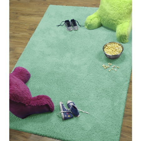 Mainstays Polyester Solid Textured Shag Area Rug and Runner (Best Rug Material For Baby)