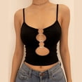 thumbnail image 4 of DuoJiaJ Women's Fashion Chest Hollowed Out Crop Crop Slim Fit Suspender Top Summer Tank Tops Women, 4 of 5