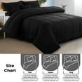 thumbnail image 6 of Lux Decor 5-Piece King Size Comforter Set - Ultra-Soft All-Season Bedding Set Includes Down Alternative Comforter, Pillow Shams, Decorative Cushion & Bed Skirt (Black), 6 of 7