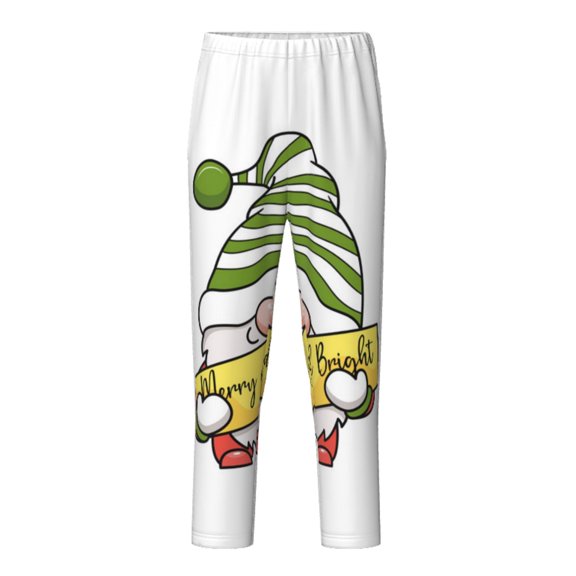 Xecao Christmas Gnomes Print Teenagers' Pajama Pants Long Sleep Pants Soft Elastic Waist Pajama Bottoms Elastic waist with 2 Pockets 5-16 Years-XS(5-6)