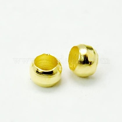 Brass Crimp Beads Rondelle Golden 3mm Hole: 2mm