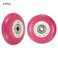 thumbnail image 3 of Uxcell Inline Skate Wheels with Bearings 82A Skate Replacement, Pink 4 Pack, 3 of 5