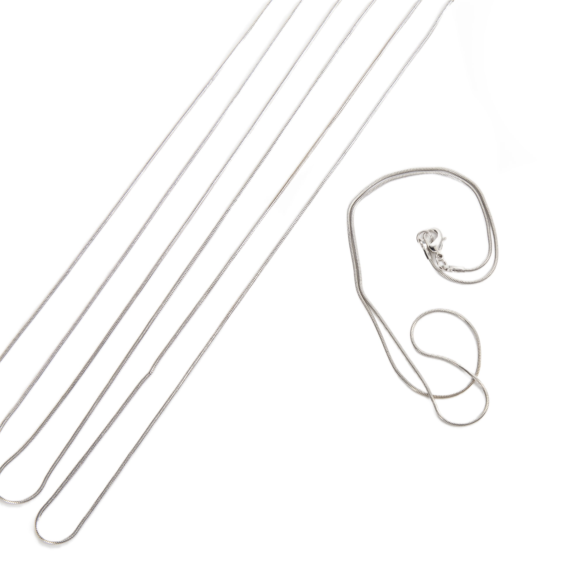 Cousin DIY 18 in Finished Silver Snake Chains, 4 Pieces, Metal, Model 69995804
