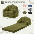 thumbnail image 4 of Akaber Folding Boneless Chair, Futon Sofa Bed with Portable Handle, Akaber Folding Boneless Chair, Futon Sofa Bed with Portable Handle, Small Couch for Living Room, Bedroom, Green, 4 of 9