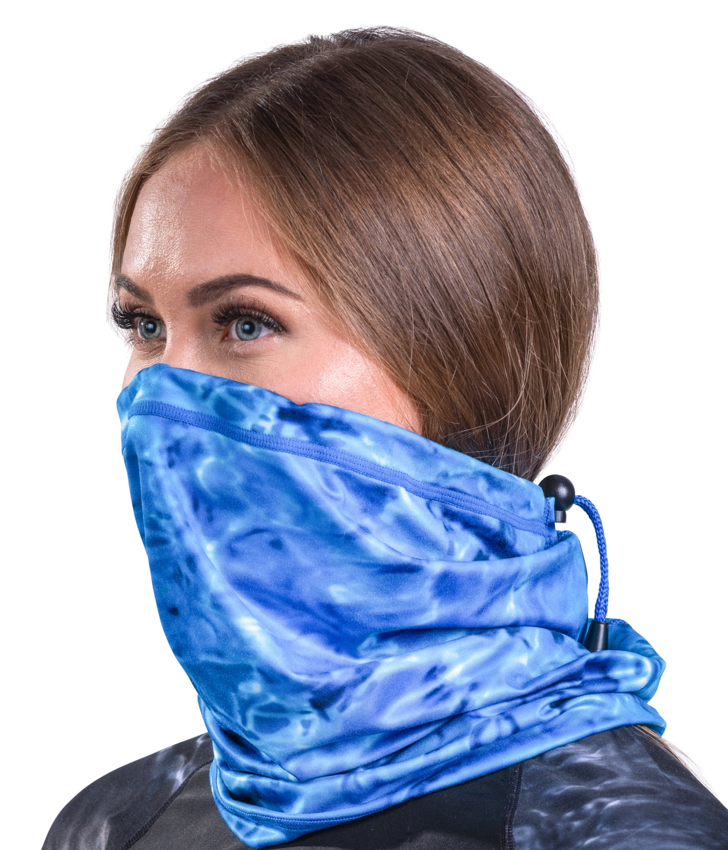 On the Sea Neck Gator Blue and White Crabs Neck Gaiter