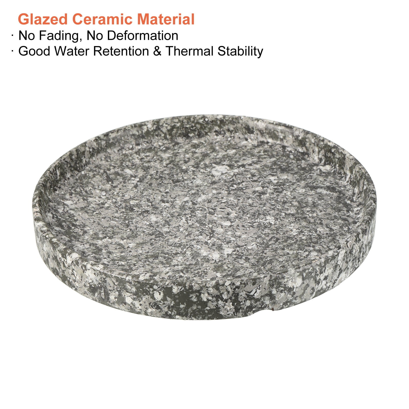 Unique Bargains Ceramic Round Planter Saucer Flower Drip Tray Coaster, Marble 6" 1pk