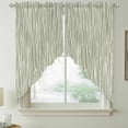 thumbnail image 2 of Green Waves Stripes Swag Valances for Windows, Kitchen Curtains 36 Inch Length 2 Panels Set, Vintage Minimalist Lines Texture Short Curtains for Small Windows Rod Pocket Cafe Curtains Drapes 28"x36", 2 of 8