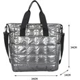 thumbnail image 2 of Bolso de nailon con asa superior para mujer, bolso con rejilla de hilo bordado, bolso de hombro, 2 of 5