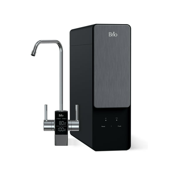 Brio Aquus Reverse Osmosis Tank Less Water Filtration System with Smart Faucet, 800 Gallons Per Day, 2:1 Pure to Drain