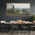 thumbnail image 3 of IDEA4WALL Extra Large Framed Canvas Print Wall Art Old World Charm Vintage Cityscape Park View Nature Scenery Antique Retro Fine Art Colorful Decorative for Home Decoration - 60"x30", 3 of 5