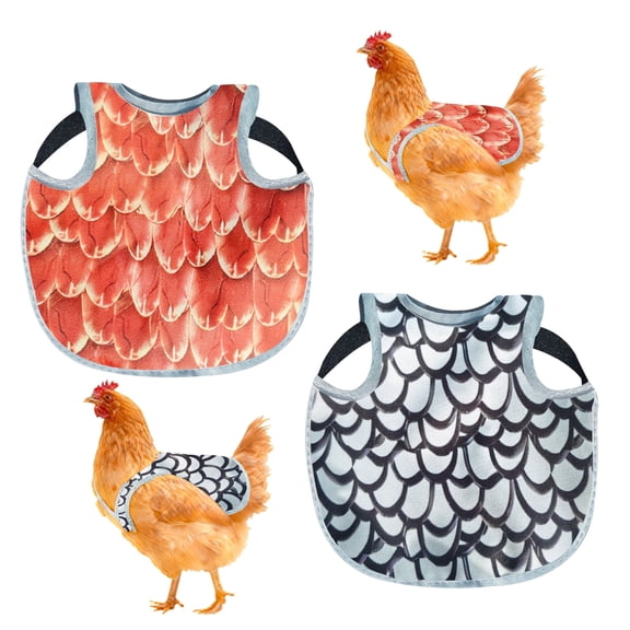 2 PCS Chicken Saddles Aprons Vest Breathable Hens Adjustable Strap Hen Saddles Back Protector for Small Medium Large Hens