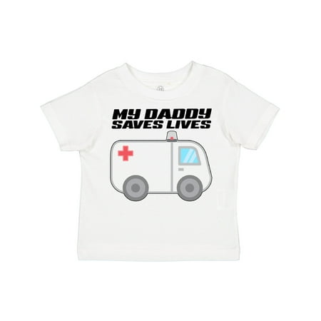 

Inktastic My Daddy Saves Lives- Ambulance Gift Toddler Boy or Toddler Girl T-Shirt