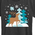 thumbnail image 3 of Instant Message - Scandinavian Winter Deer - Women's Short Sleeve Graphic T-Shirt, 3 of 6