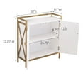 thumbnail image 6 of Leick Home Claudette Mixed Metal and Wood Entryway Cabinet, White/Gold, 6 of 13