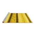 thumbnail image 2 of Ahgly Company Machine Washable Indoor Round Abstract Yellow Contemporary Area Rugs, 5' Round, 2 of 4