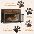 thumbnail image 6 of Waleaf 44 inch Dog Crate Furniture with 2 Storage Drawers,Wooden Dog Kennel for Inside,Tables with Dog Crate for Large Medium Dogs, 6 of 7