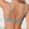 thumbnail image 6 of Kvture Push Up Bra Smoothing Underwire T-Shirt Bras for Women Deep Plunge Lift Up Padded Cup Gray Bra 70B, 6 of 7