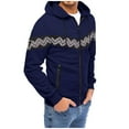 thumbnail image 2 of ZRBYWB Men's Sweatshirt Mens Winter Polka Dot Three Curved Printed Zipper Hoodie Sweatshirts For Men, 2 of 7