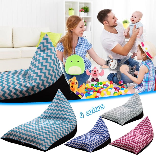 XWSHYW Contenedores de Almacenamiento Bolsa de Almacenamiento de Juguetes de Peluche para Niños, Bolsa Suave, Silla de Tela a Rayas