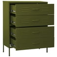 thumbnail image 6 of vidaXL Chest Of Drawer Olive Green Steel Medium Height-Adjustable, 6 of 11