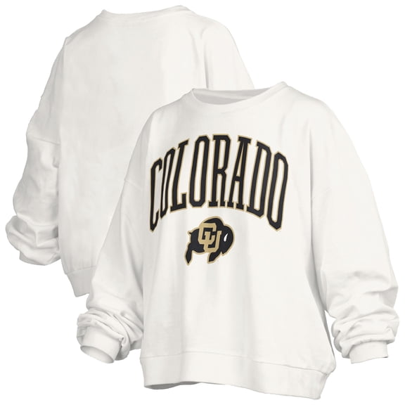 Women's Pressbox White Colorado Buffaloes Janise Fleece Sweatshirt