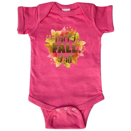 

Inktastic Happy Fall Y all Fall Leaves Wreath Gift Baby Boy or Baby Girl Bodysuit