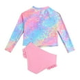 thumbnail image 7 of Kogui Girls 2 Pieces Rash Guard Swimsuit Long Sleeve Tankini (Pink,6-7 Years), 7 of 7