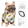 thumbnail image 3 of Fotbe Travel Elements Print Small Dog Sweater Hoodies Pet Grey Hooded Soft Fleece Sweatshirts with Pocket Fall Winter Puppy Cat Sweaters Warm Clothes-Medium, 3 of 7