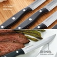 thumbnail image 2 of Farberware Triple Rivet Stamped Steak Knife, Black, 4-Piece - 4.5 Inch High-Carbon Stainless Steel Blades for Dining, Grilling & Table Use, Sharp & Durable Kitchen Knife Set, 2 of 6