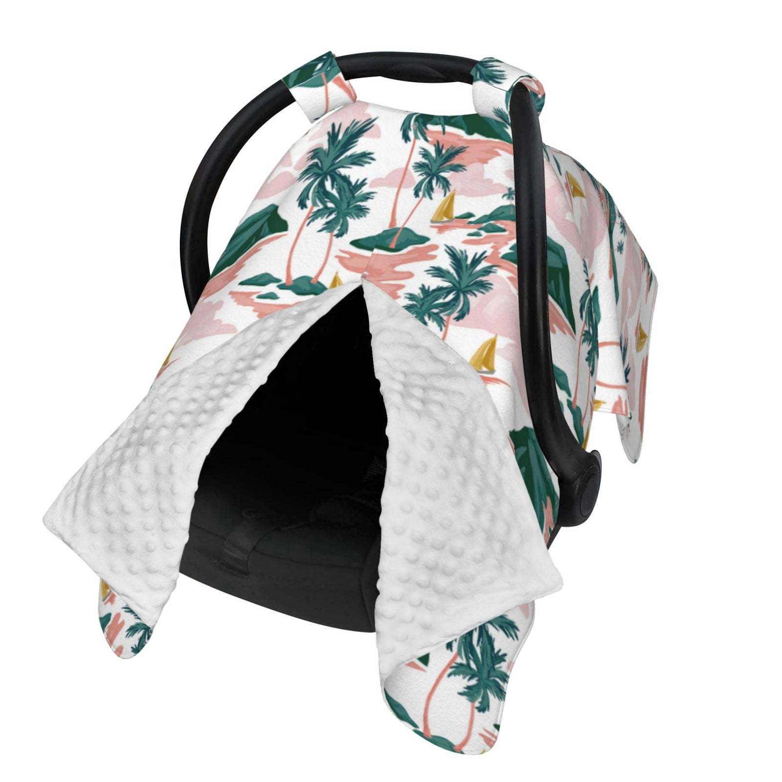 Naloa Hawaii Palms Baby Car Seat Cover, Breathable Baby Carrier Cover, Multiuse Baby Carrier Cover & Nursing Breastfeeding Cover