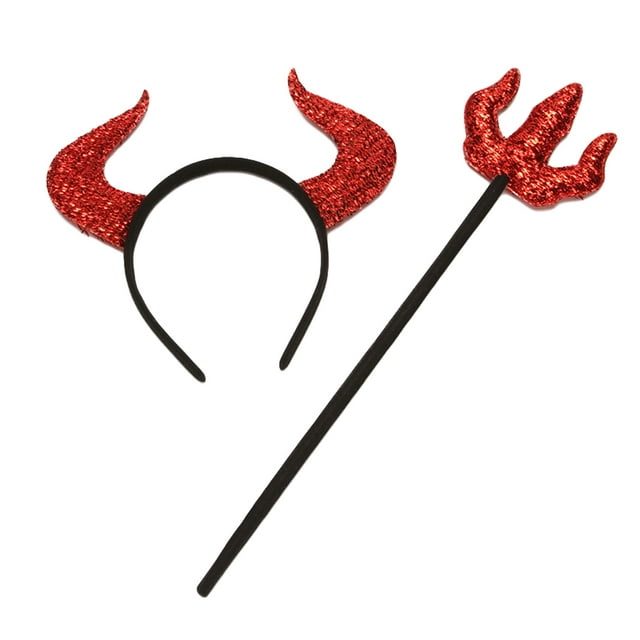 goowrom Creative Halloween Costume Props Children's Funny Ox Horns Pitchfork Party Cosplay Supplies