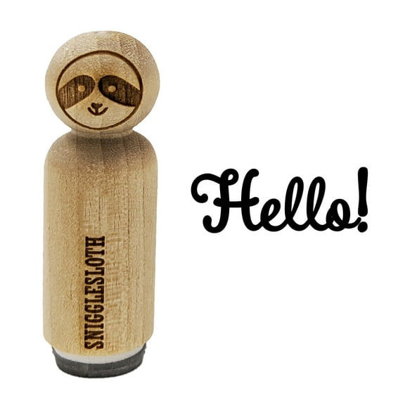 Hello Cursive Rubber Stamp for Scrapbooking Crafting Stamping - Mini 1/2 Inch