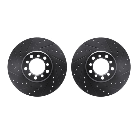 Dynamic Friction Company Front Brake Rotors-Drilled and Slotted-Black 8002-63016
