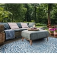 thumbnail image 5 of SAFAVIEH Courtyard Josiah Floral Medallion Indoor/Outdoor Area Rug, Light Grey/Blue, 4' x 5'7", 5 of 14