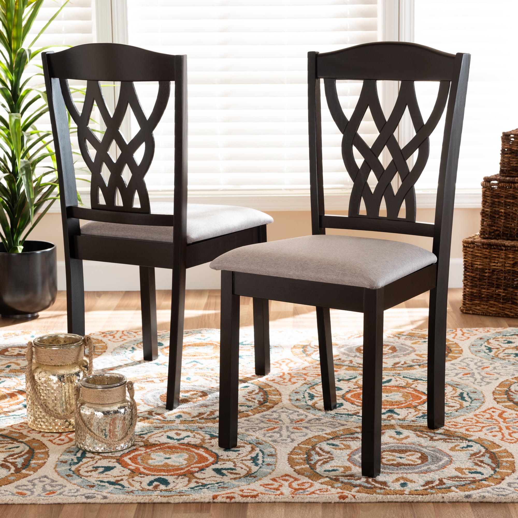 dark brown wood dining chairs