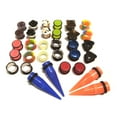 thumbnail image 2 of 8 Pair Mix Ear Plugs Tapers Spirals Tunnels Acrylic Steel Organic Gauges - Size=4g 5mm, 2 of 2